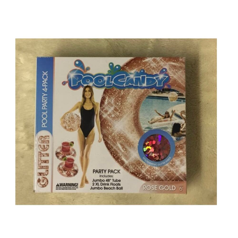 PoolCandy Glitter Pool Party 4Pack-Rose Gold